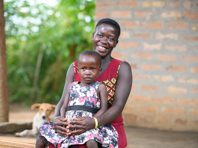 Photo: smiling mother and baby