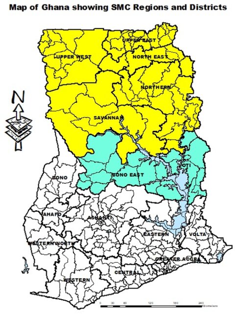 SMC implementation map for Ghana Photo: NMCP Ghana